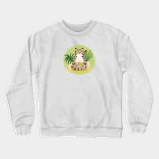 Cute yoga cat drinking tea Crewneck Sweatshirt